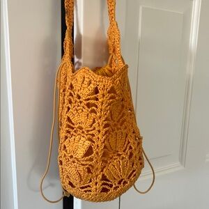 J. Crew Orange Crochet Shoulder Bag